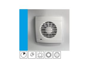 Wentylator domowy Vulkan RK100HT+ czujnik wilgoci, timer, klapka zwrotna, łożysko kulkowe, kontrolka LED, fi 100 mm, kolor biały