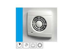 Wentylator domowy Vulkan VK100HT czujnik wilgoci z opóźnieniem czasowym, łożysko kulkowe, kontrolka LED, fi 100 mm, kolor biały