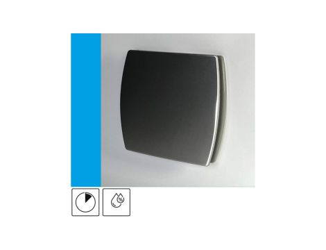 Wentylator domowy Eol F12HTINOX czujnik wilgotności z opóźnieniem czasowym, fi 120 mm, front stalowy