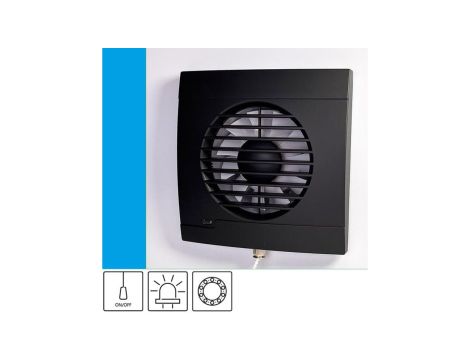 Wentylator domowy Vulkan RK100P Onyx przełącznik pociągany, łożysko kulkowe, kontrolka LED, fi 100 mm, kolor czarny