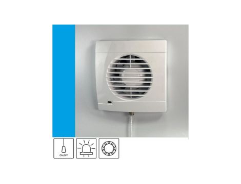 Wentylator domowy Aero RK100P kontrolka LED, przełącznik pociągany, łożysko kulkowe, fi 100 mm, kolor biały