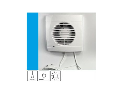 Wentylator domowy Aero RS100 kontrolka LED, przewód z wtyczką, fi 100 mm, kolor biały