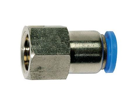 Złączka pneumatyczna wtykowa prosta do węża fi 8 mm, G 1/4 GW, mosiądz niklowany