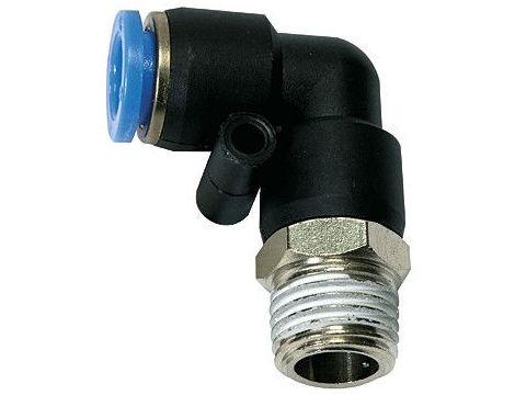 Złączka pneumatyczna wtykowa kątowa obrotowa do węża fi 10 mm, R 1/8 GZ, tworzywo sztuczne