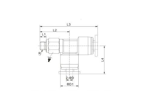 Trójnik pneumatyczny wtykowy obrotowy typu T G 1/8 GZ do węża fi 8 mm, tworzywo sztuczne - 2