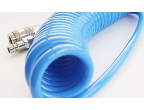 Wąż spiralny pneumatyczny 12x8 mm z szybkozłączami DN7,2 długość 10 m - 5