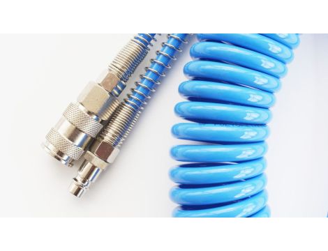 Wąż spiralny pneumatyczny 12x8 mm z szybkozłączami DN7,2 długość 5 m - 3