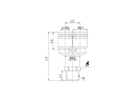 Trójnik pneumatyczny wtykowy typu Y, M5 GZ do węża fi 6 mm, tworzywo sztuczne - 2