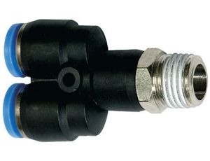 Trójnik pneumatyczny wtykowy typu Y, M6 GZ do węża fi 4 mm, tworzywo sztuczne
