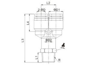 Trójnik pneumatyczny wtykowy typu Y, M6 GZ do węża fi 6 mm, tworzywo sztuczne - image 2