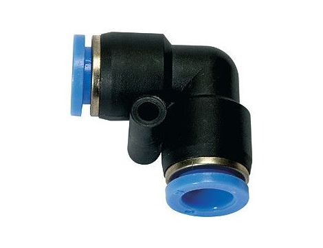 Złączka pneumatyczna wtykowa kątowa do węża fi 12 mm, tworzywo sztuczne