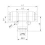 Trójnik pneumatyczny wtykowy redukcyjny typu T do węża z fi 2x8 mm na 1x6 mm, tworzywo sztuczne - 3