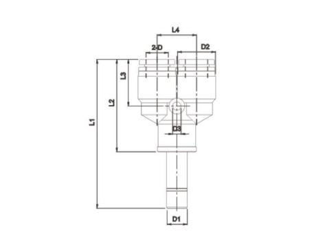 Trójnik pneumatyczny wtykowy typu Y do węża fi 4 mm, tworzywo sztuczne - 2
