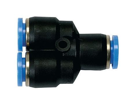 Trójnik pneumatyczny wtykowy typu Y do węża fi 6 mm, tworzywo sztuczne
