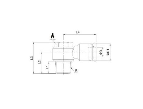 Złączka pneumatyczna wtykowa kątowa banjo G 1/4 GZ do węża fi 8 mm, tworzywo sztuczne - 2