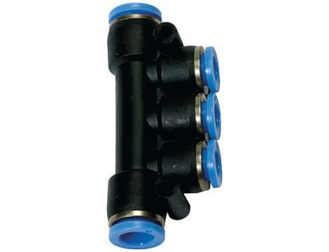 Rozdzielacz pneumatyczny wtykowy wielosegmentowy do węża 2x8 mm, 3x6 mm, tworzywo sztuczne