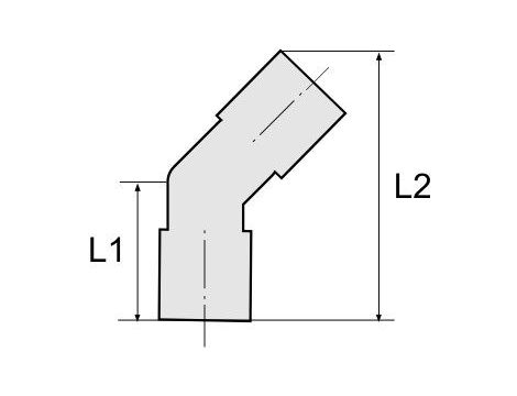 Złączka pneumatyczna wtykowa kątowa 45° G 1/4 GZ do węża fi 10 mm, tworzywo sztuczne - 2