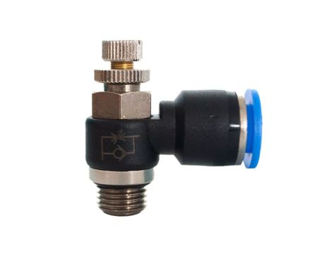 Zawór dławiąco-zwrotny wtykowy do siłownika G 1/4 GZ, do węża fi 8 mm, tworzywo sztuczne