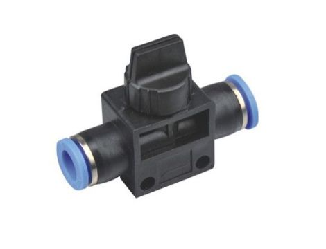 Zawór pneumatyczny wtykowy odcinający z odpowietrzeniem, do węża 6 mm, tworzywo sztuczne