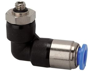Zawór zatrzymujący wtykowy kątowy G 1/4 GZ, do węża fi 12 mm, tworzywo sztuczne