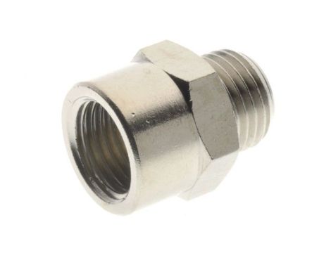 Złączka redukcyjna gwintowana, redukcja nyplowa G1/8 GZ - G 3/8 GW, mosiądz niklowany