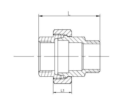 Śrubunek nierdzewny WZ R 3/4 GW - R 3/4 GZ, uszczelnienie stożkowe, stal 316 - 2