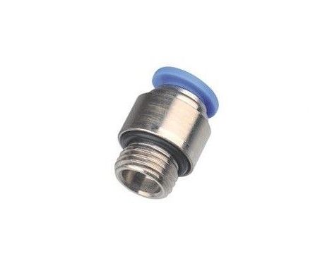 Złączka pneumatyczna wtykowa prosta okrągła do węża fi 12 mm, G 1/4 GZ, mosiądz niklowany