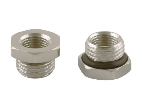 Redukcja gwintowana z oringiem G 3/4 GZ - G 1/2 GW, mosiądz niklowany