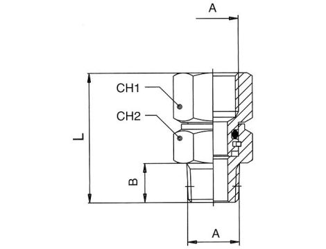 Przedłużka gwintowana obrotowa, redukcja obrotowa G 3/8 GZ - G 3/8 GW, mosiądz niklowany - 2