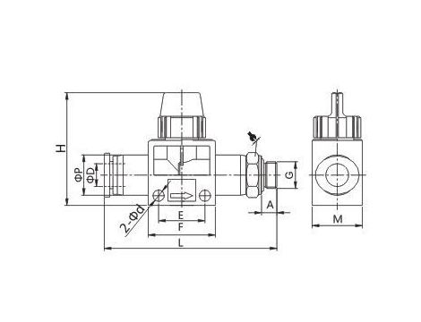 Zawór wtykowy 3/2 z odpowietrzeniem G 1/2 GZ do węża fi 10 mm, tworzywo sztuczne - 2