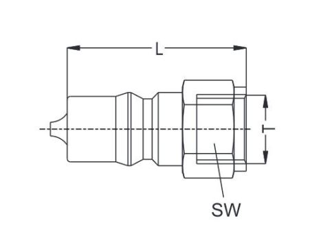 Króciec szybkozłącza hydraulicznego ISO B obustronnie odcinający, G 1/8 GW, mosiądz, NBR - 2