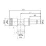 Złączka pneumatyczna wtykowa T wtyk 10 mm pod wąż fi 10 mm, tworzywo sztuczne - 3