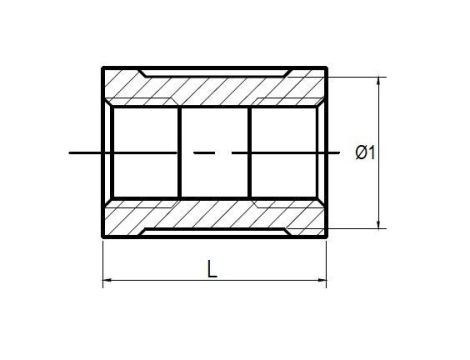 Mufa gwintowana nierdzewna G 1 1/4 GW, stal 316 - 2