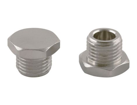 Korek gwintowany 6-kątny G 1/4 GZ, mosiądz niklowany