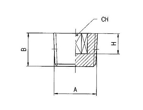 Korek gwintowany stożkowy mini R 3/8 GZ pod imbus, mosiądz niklowany - 2
