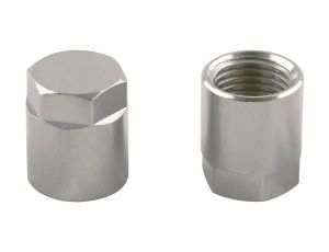 Korek gwintowany z nakrętką G 3/8 GW, mosiądz niklowany