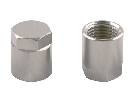 Korek gwintowany z nakrętką G 3/8 GW, mosiądz niklowany