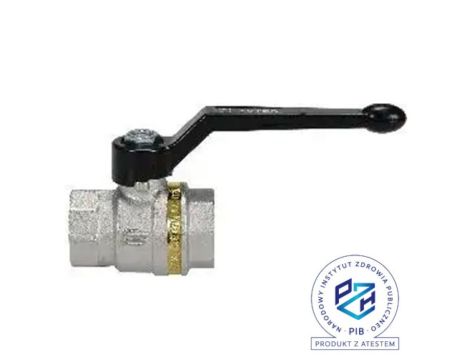 Zawór kulowy G 1 GW, PN25 mosiądz niklowany, PTFE