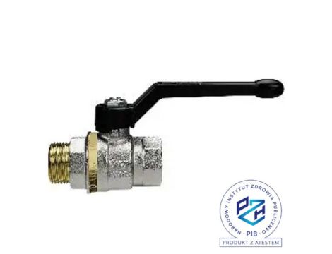 Zawór kulowy G 1 GW - G 1 GZ PN25, mosiądz niklowany, PTFE