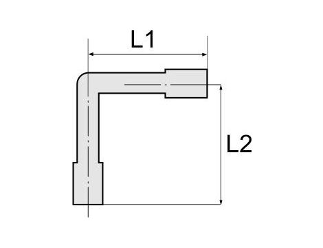 Złączka kątowa karbowana, choinka do węża fi 4 mm, tworzywo sztuczne POM - 2