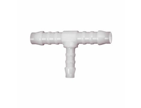 Trójnik karbowany redukcyjny typu T, choinka do węża fi 2 x 8 mm - 1 x 6 mm, POM