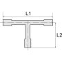 Trójnik karbowany redukcyjny typu T, choinka do węża fi 2 x 12 mm - 1 x 6 mm, POM - 3