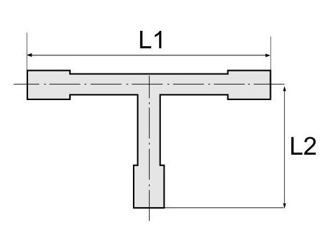 Trójnik karbowany redukcyjny typu T, choinka do węża fi 2 x 12 mm - 1 x 10 mm, POM - 2