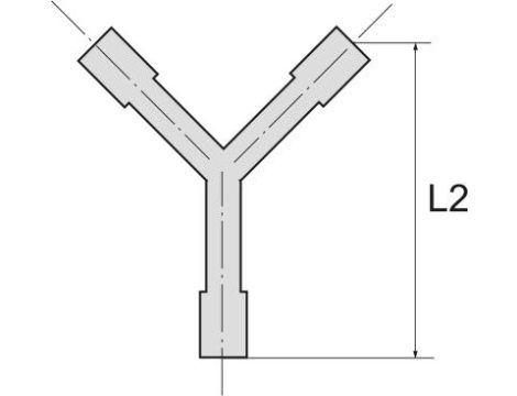 Trójnik karbowany typu Y choinka do węża fi 13 mm, tworzywo sztuczne POM - 2