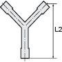 Trójnik karbowany redukcyjny typu Y 2x 6 mm - 1 x 8 mm, tworzywo POM - 3