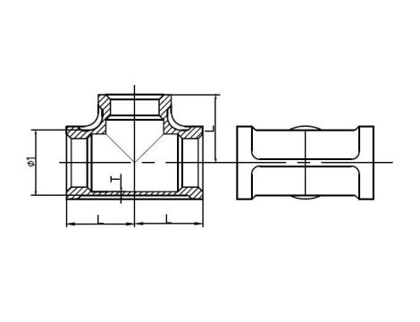 Trójnik nierdzewny gwintowany typu T WWW 3 x G 1/4 GW, stal 316 - 2