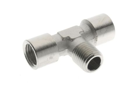 Trójnik gwintowany typu T WZW 2 x G 1/2 GW - G 1/2 GZ, mosiądz niklowany