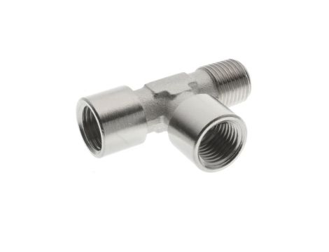 Trójnik gwintowany typu T WWZ 2 x G 3/8 GW - G 3/8 GZ, mosiądz niklowany