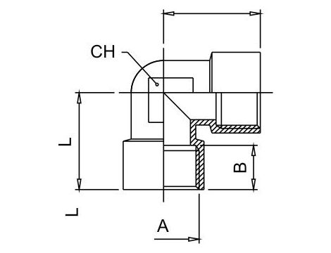 Kolanko gwintowane G 1/8 GW, mosiądz niklowany - 2