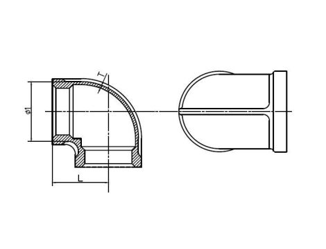 Kolanko gwintowane nierdzewne G 2 GW, stal 316 - 2